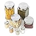 Cook N Home 8-Piece Glass Canister and Spice Jar Set with Lids, 71 oz./2.1L, 60 oz./1.8L, 44 oz./1.3L, 30 oz./0.9L, Clear