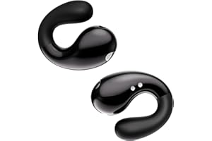 VNMN Open Ear Clip On Headphones Bluetooth 5.3 Wireless Earbuds 4 HD Mic with 50 Hours Reproduction LED Display Charging Case, 2024 New Air Conduction Headphones, IPX7 Waterproof Sport Ear Buds, Black