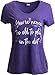 Ann Arbor T-shirt Co. Never Too Old to Play in Dirt | Funny Gardener Gardening V-Neck T-Shirt for Women - Heather Purple, Large