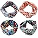4 Pack Women Headband Boho Floal Style Criss Cross Head Wrap Hair Band Set2