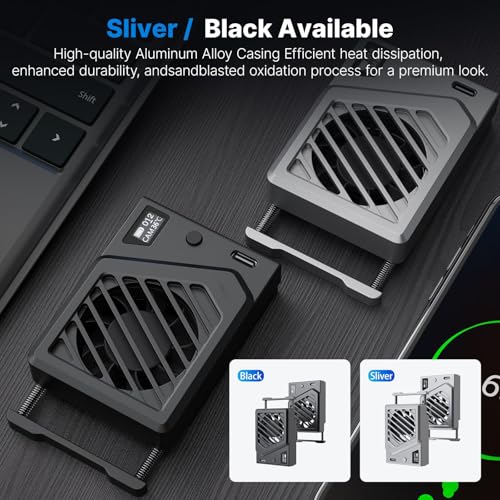 Camera Cooling Fan, Mini Intelligent Cooling Fan with Spring Telescopic Mount, Adjustable Real-time Monitoring and Type-C Charging Port, Compatible with Sony with Canon with FUJIFILM(Black)