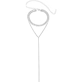 Long Y Shaped Dainty Necklace for Chunky ,Nice Crystal Rhinestone Y Shaped necklace Party Bar Accessories for Women ,Christmas Birthday Gifts for Women Y Shaped Jewelry