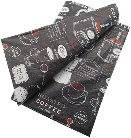 Elrene Home Fashion Coffee House Barista Themed Vinyl Tablecloth on Black Background (60" Round)