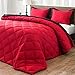 downluxe Twin Comforter Set - Red and Black Twin Comforter, Soft Bedding Sets for All Seasons - 2 Pieces - 1 Comforter (66