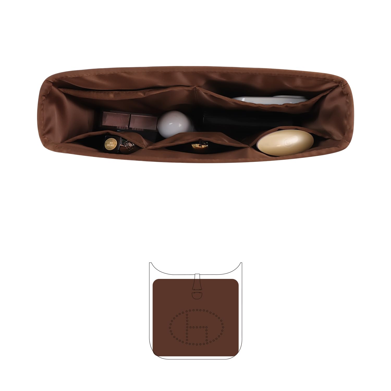 Photo 1 of Organizer Insert for Evelyne 33 GM, Satin Bag Insert for Women Purse, Inside Purse Organizer with Smooth Texture, Multiple Pockets Inner Bag(Gold, 33 GM)