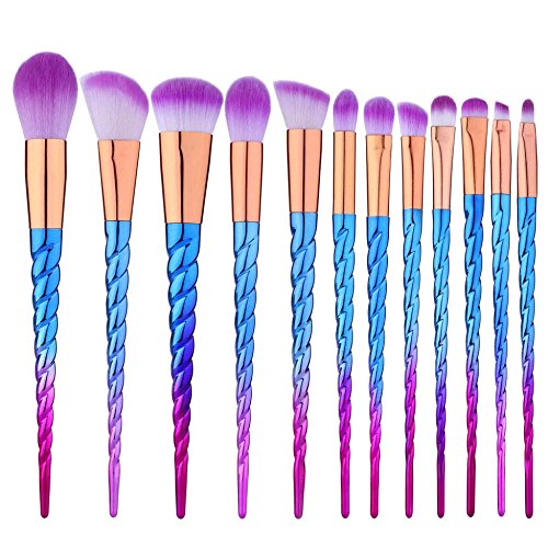 12 PCS Makeup Brush Set Professional Colorful Unicorn Cosmetics Foundation Blending Blush Eyeliner Face Powder Brush Premium Makeup Brushes Kit Synthetic Bristles 12 PCS Makeup Brush Set Professional Colorful Unicorn Cosmetics Foundation Blending Blush Eyeliner Face Powder Brush Premium Makeup Brushes Kit Synthetic Bristles