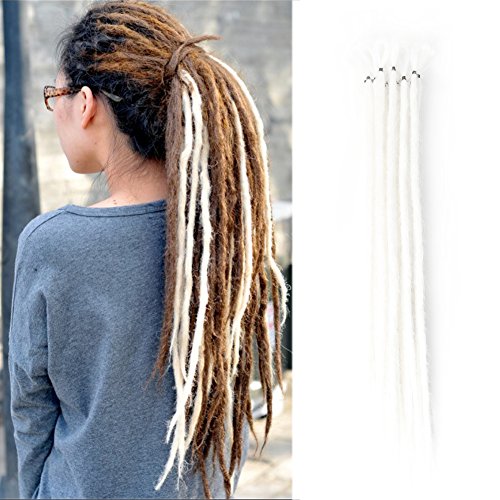 Dreadlocks Extensions Handmade Synthetic Hair Dreads White