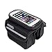 COTEetCI Bicycle Frame Pannier Bag and Front Tube Cell Phone Bag with Mobile Phone Pouch 5.5 inch Mobile iPhone 6 ,6 Plus Samsung S3 S4 (Black)