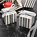 AWELL Small Candy Box Bulk 2x2x2 inch with Ribbon, Silver White Strips Box Party Favors Pack of 50