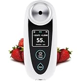 Digital Brix Refractometer, &plusmn;0.1% Precision, with ATC, Rechargeable &amp; Portable, for Fruit, Juice, Vegetables &amp; Homebrewing