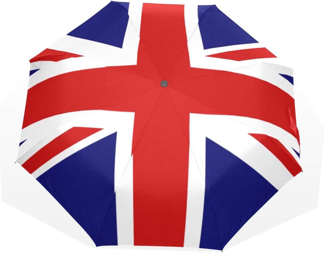 ISAOA Automatic Travel Umbrella Compact Folding Umbrella The Union Jack Windproof Ultra Light UV Protection Umbrella for Women Men