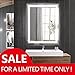 Keonjinn 36 x 28 Inch Anti-fog Horizontal/Vertiacl Dimmable LED Bathroom Vanity Mirror Large Wall Makeup Mirror With Light