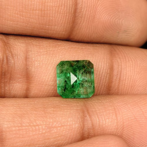 gemhub 3.00 Carat Square Cut 100% Natural Colombian Green Emerald Loose Gemstone for Mukti Purpose Use U-1019