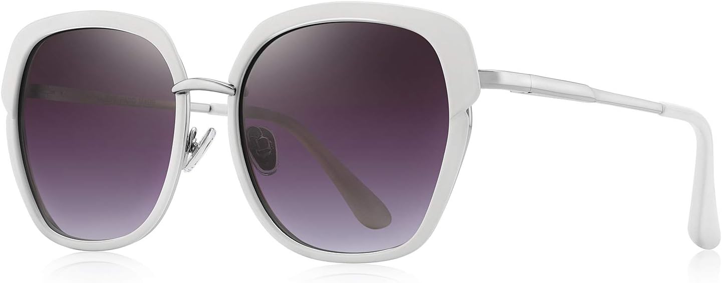 OLIEYEVintage Oversized Shield Frame Women's Polarized Sunglasses Holiday Sunglasses for Women with Gift Box O6371