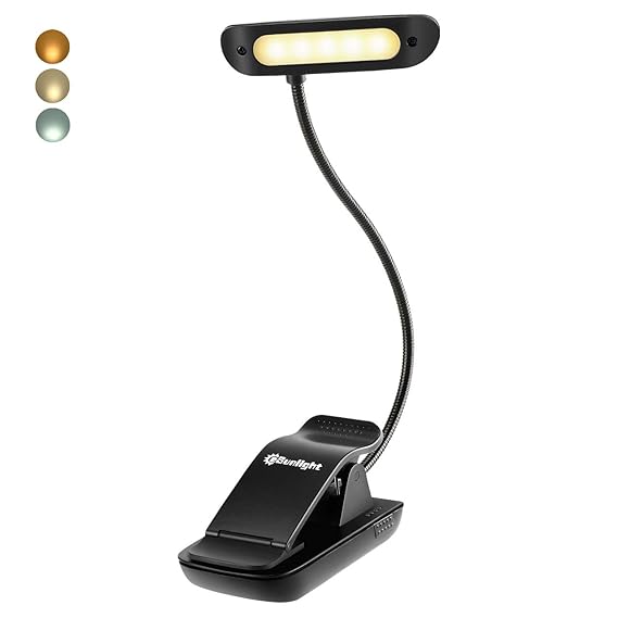 CeSunlight Rechargeable Book Light, Clip Reading Light, Clamp LED