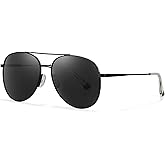 TJUTR Tangle Free Aviator Sunglasses for Women Men, Polarized UV400 Protection Trendy Shades, No-Snag Metal Frame Glasses