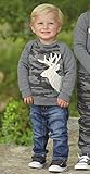 Mud Pie Boys Little Deer Collection Camo Sweatshirt with Stag Deer Applique