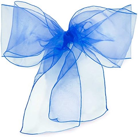 Lann's Linens - 10 Elegant Organza Wedding/Party Chair Cover Sashes/Bows - Ribbon Tie Back Sash - Navy Blue