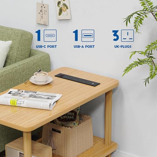 LBOYLOVE® Recessed Power Socket, Desk Recessed Plug Socket with 3 UK Plugs, 2 USB Ports, 2M/6.56FT Cable, Hidden Furniture Socket with Overload Switch for End Table, Sofa, Cabinet