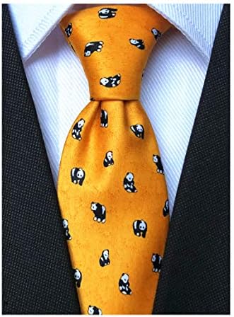 Novelty Patterned Ties for Men Cute Panda Printed Casual Satin Party Handmade Neckties
