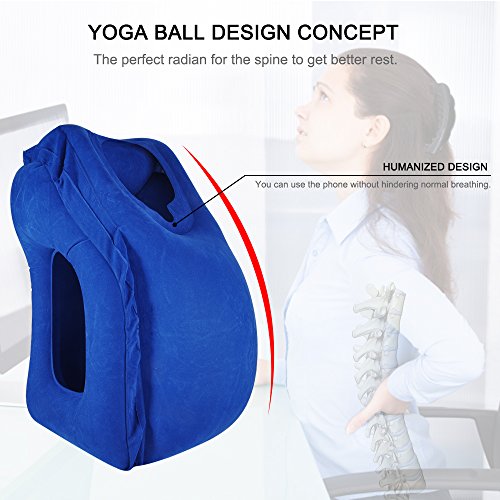 Fast Inflating Airplane Travel Pillow - Push Button Soft Pillow Head Neck Support Portable Air Pillow For Plane Train Car Office Napping Camping
