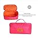 IMEEA 7-Piece Travel Luggage Organizer Bags for Clothing Cosmetics Shoes Socks Underwares Bras Ties (Pink)