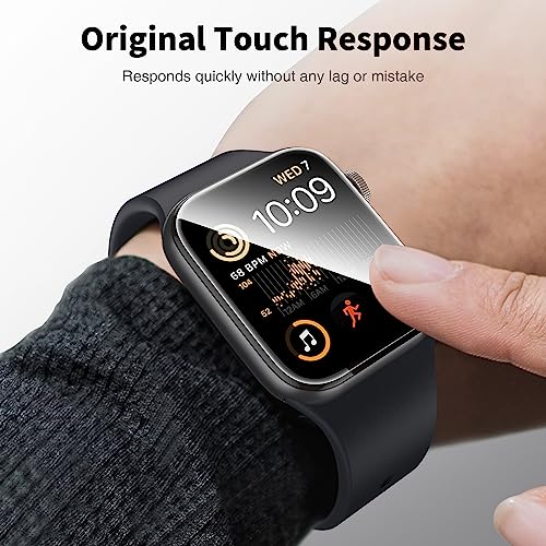 LK 4 Pack Screen Protector for Apple Watch Series 9 8 7 45mm/ Series SE3 SE2 SE 6 5 4 44mm, High Definition, Bubble Free, Clear Flexible TPU Film, Easy Installation, for iWatch 44/45mm