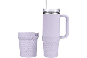 Thxbag Silicone Boot for Stanley Cup 30oz / 20oz, Orchid Boot Sleeve Cover Fit with Stanley H2.0 and Quencher Adventure Tumbler Accessories (Purple, 30 oz & 20 oz)