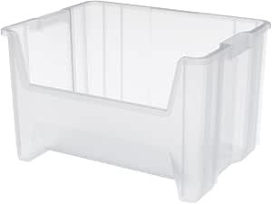 clear open front storage bins