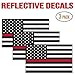 Thin Red Line Decal – Perfect 5”x3” UV Outdoor Laminated Flag Reflective Decal Stickers for Cars, Trucks, and SUVs - in Support of Support of Firefighters and EMTs (3 Pack)