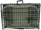 Ellie-Bo Black Deluxe Slanted 30-Inch Folding Dog Cage with Tray & Bed Mat view 5
