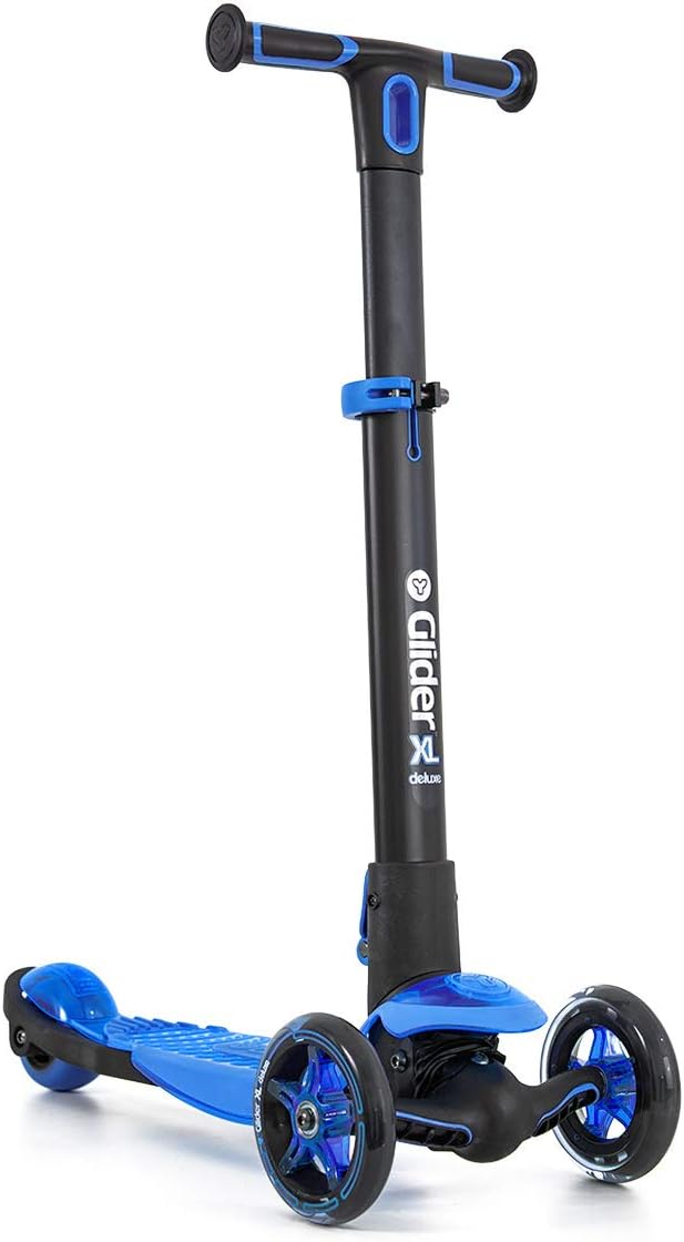 Yvolution Y Glider XL Deluxe | 3 Wheel Folding Scooter for Kids Age 5-12 Years with Safety Brake