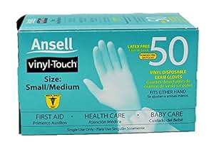 Amazon.com: Ansell Vinyl Touch Disposable Exam Gloves