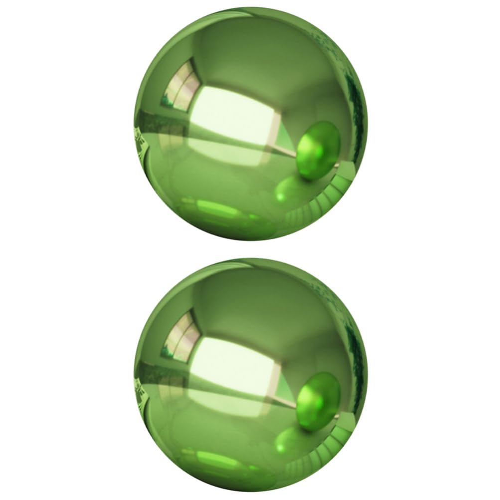 Milisten Outdoor Gazing Ball 6 Inch Mirror Reflective Sphere Stainless Steel Garden Ornament Set of 2 Decorative Silver Baubles for Patio and Home Decor