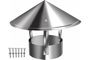 Galvanized Rain Cap Round Galvanized Steel Roof Vent Cap, Rain Cap Flue Caps, Rainproof Fireplace Chimney Cover, All-Weather 