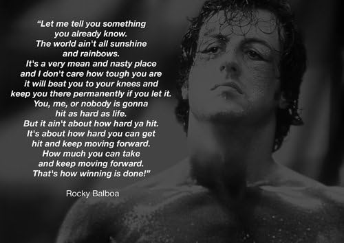 Motivational - Rocky Balboa 11 - A4 motivation - boxing - greatest glory quote - Poster - print - picture