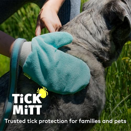 TiCK MiTT Blue Protective Glove for Tick Removal from Pets & Humans - Easy, Gentle, Chemical-Free Tick Handling - Portable & Durable for Outdoor Adventures