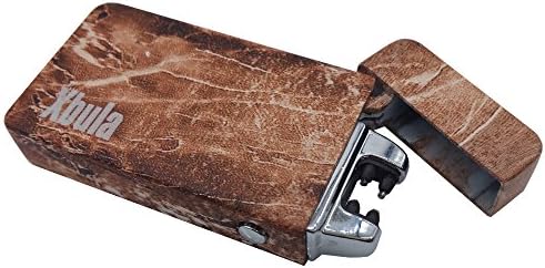 Xbula Double Arc USB Lighter Rechargeable Windproof Flameless Electronic Coil Premium Marble Stone Design+Gift Box (Gold Marble)
