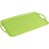 Reston Lloyd Calypso Basics Melamine Serving Ottoman Tray with Handles, Rectangular, Lightweight, Durable, Multi-Purpose Use, Indoor, Outdoor, Camping, Server, Lime