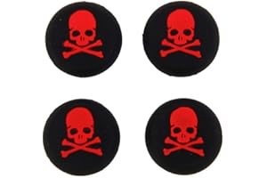 FEIYEN Silicone Thumb Stick Grip Cap Joystick Thumbsticks Caps Cover for PS4 PS3 Xbox One PS2 Xbox 360 Game Controllers (Red Skull 4PCS)