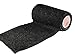 Vet Wrap Rap Tape (Black) (Single) (2 Inch x 15 feet) Self Adhesive Adherent Adhering Cohesive Flex Self Stick Bandage Grip Roll Dog Cat Pet Horse