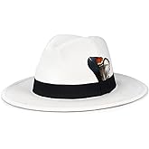 FADACHY Classic Fedora Hats for Men & Women Wide Brim Felt Hat Panama Dress Fedora Hat