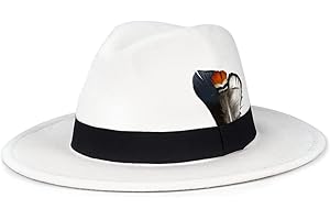 FADACHY Classic Fedora Hats for Men & Women Wide Brim Felt Hat Panama Dress Fedora Hat