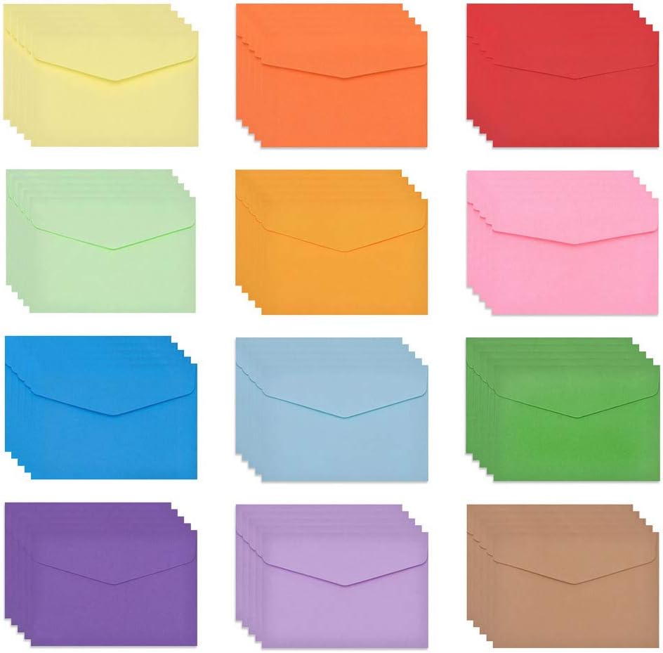 nuoshen Mini Colored Envelopes Set of 60 11.5x8.2 cm Gift Cards DIY Blank Covers