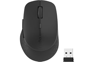 RAPOO M300G Silent Wireless Mouse, 2.4GHz Multi-Mode Bluetooth Mouse for Laptop, Adjustable up to 2400 DPI Computer Mouse, Op