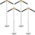 Qunclay Adjustable T Shirt Display Stand Flexible Shoulder Shirt Rack Portable Metal Clothes Hanger Rack Mannequin Torso Stand for Vendor Clothes Jacket Jersey Coat,Height 16-27.9 Inch,Black(4 Pcs)