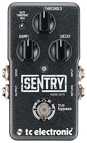 TC Electronic Sentry Noise Gate Pedal Bundle with AC Adapter, 2 Patch Cables, and 6 Dunlop Picks