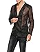 COOFANDY Men's Sexy See-Through Mesh Blazer Coat Clubwear Fishnet Jackets Black,Large