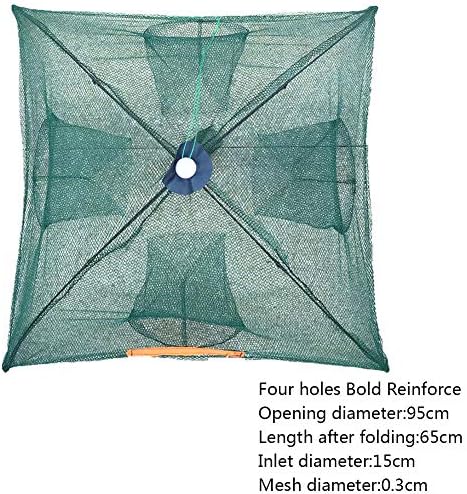 Febelle Umbrella Net Fishing Cage 4/6/8/12/16 Hole Automatic Folding Portable Fishing Net Fishing Shrimp Fish Carp Bait Casting Net Trap A