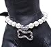 SKS PET TM Dog Cat Pearls Necklace Collar Bling Accessories Ribbon Bone Charm Pendant Pet Puppy Jewelry for Female Puppy Chihuahua Yorkie Adjustable Handmade (S, Crystal)
